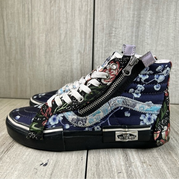 RARE SAMPLE Vans SK8 Hi Reissue Cap Floral High-Top Sneakers Women's Size 7 - Picture 2 of 10